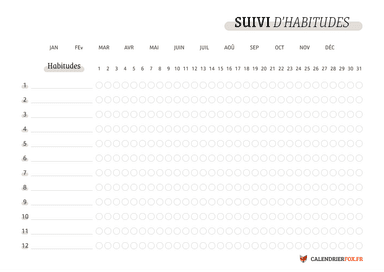 Semainier Suivi d’Habitudes