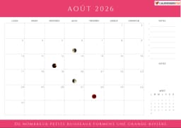 Calendrier août 2026 avec phases de lune