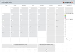 Calendrier décembre 2026 avec Notes