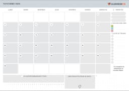 Calendrier novembre 2026 avec Notes