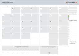 Calendrier septembre 2026 avec Notes