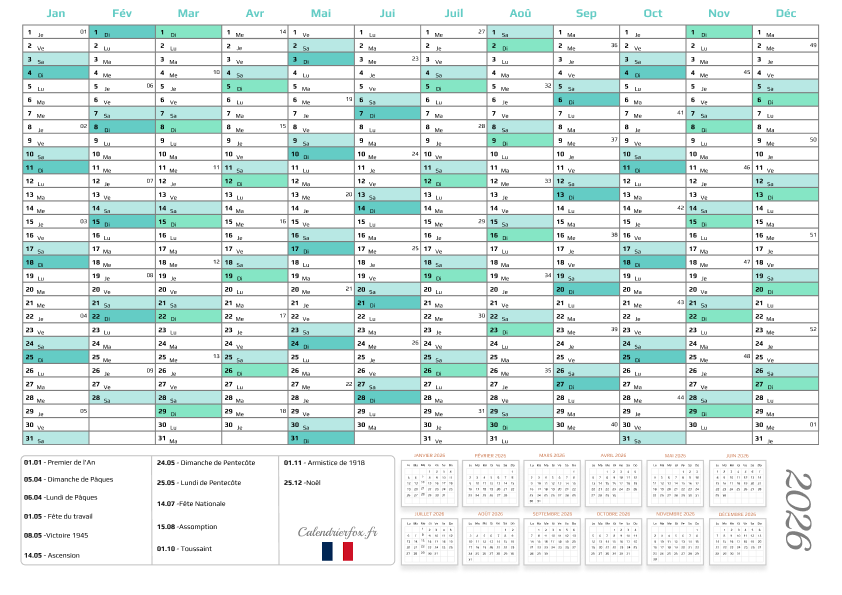 Annuel Calendrier Aesthetic