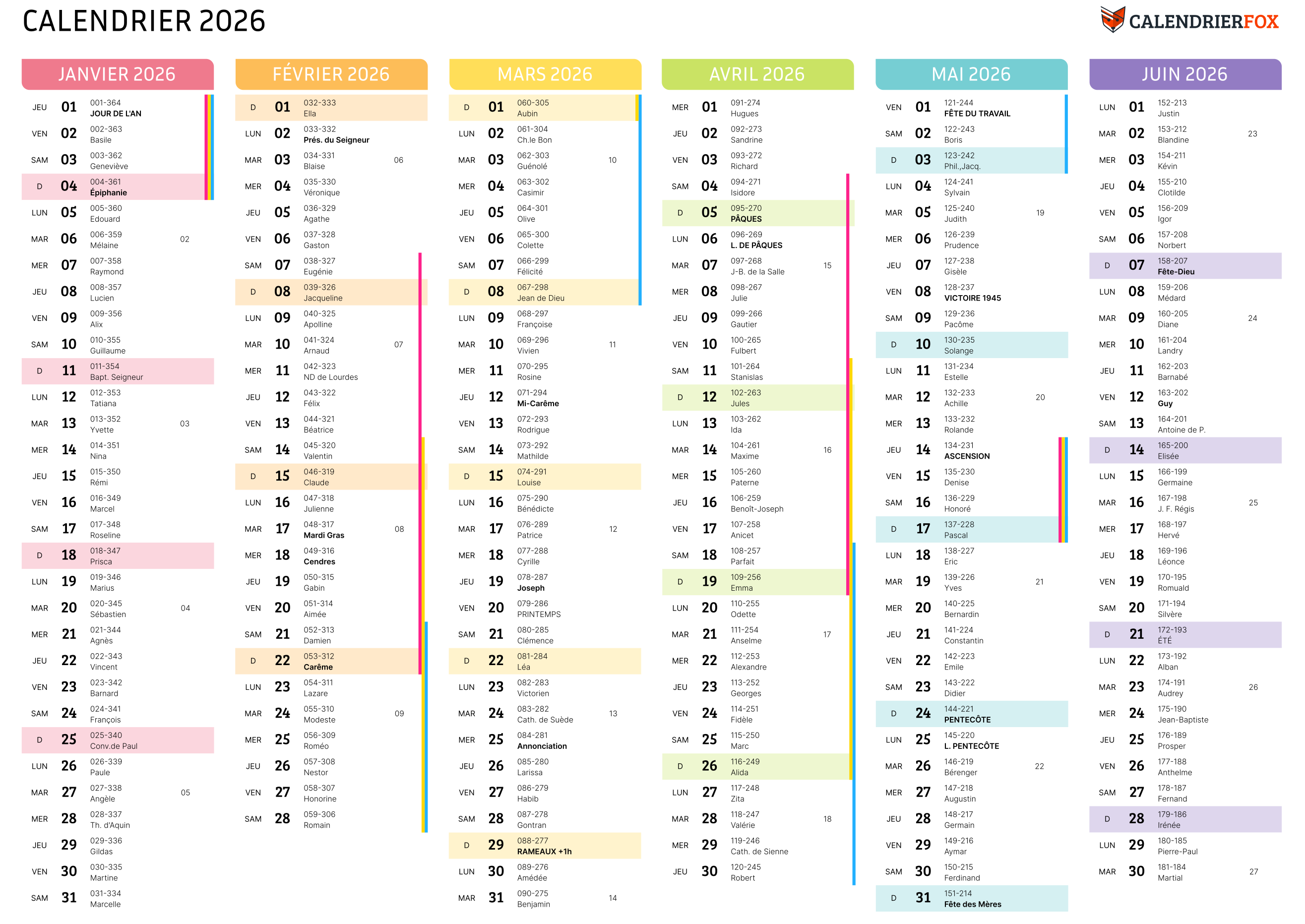 Calendrier Vacances Scolaires 2026 Imprimer